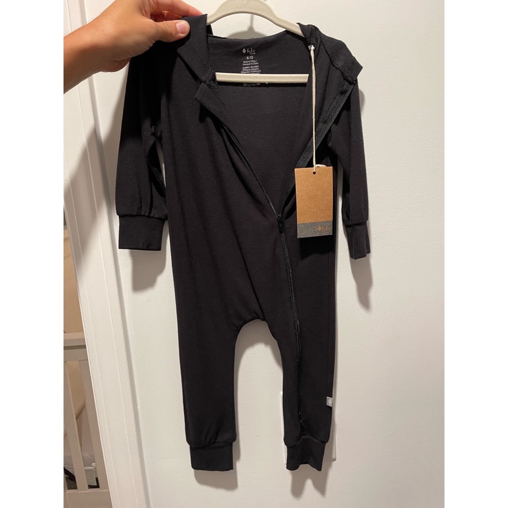 Kyte bamboo jersey hooded zipper romper